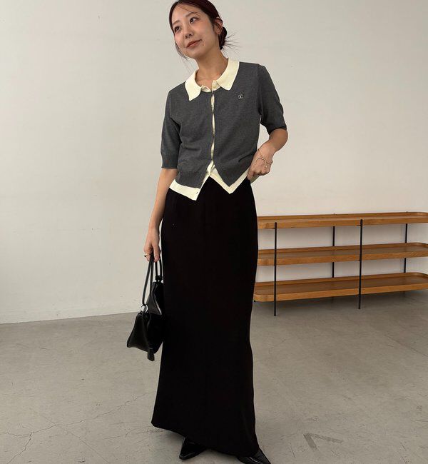  「半袖レイヤードポロニットカーディガン」|カーディガン|