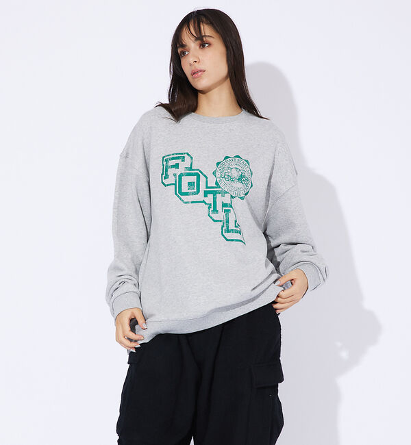 ABAHOUSE「【FRUIT OF THE LOOM/フルーツオブザルーム】カレッジレトロプリン」|スウェット・ジャージ|グレー