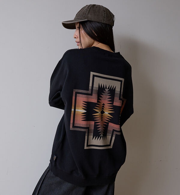 ABAHOUSE「【PENDLETON/ペンドルトン】Back Print Sweat / ハーデ」|スウェット・ジャージ|ブラック
