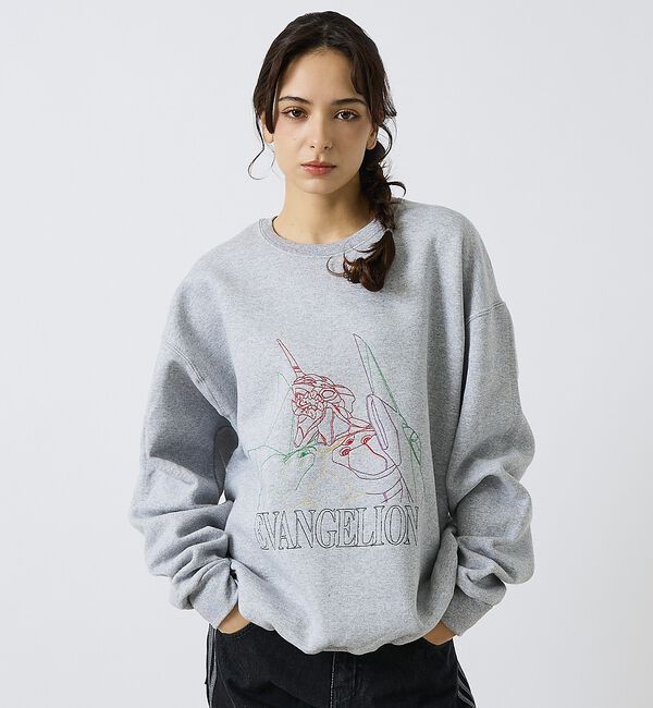 ABAHOUSE「【EVANGELION x FRUIT OF THE LOOM】刺繍 クルーネッ」|スウェット・ジャージ|ライトグレー