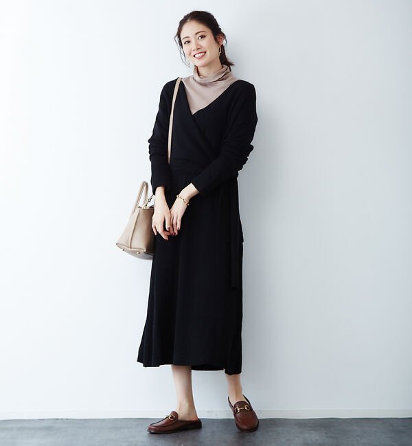 Rouge vif「カシュクールニットワンピ」|ワンピース|