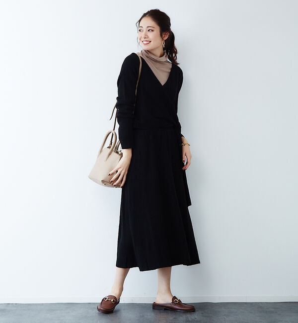 Rouge vif「カシュクールニットワンピ」|ワンピース|