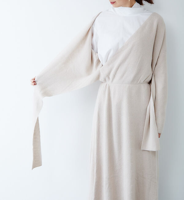 Rouge vif「カシュクールニットワンピ」|ワンピース|