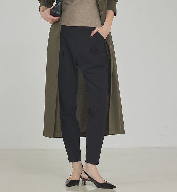 qualite「【大人気パンツが今年も登場！新色追加】2WAYストレッチタックパンツ」|その他|ブラック