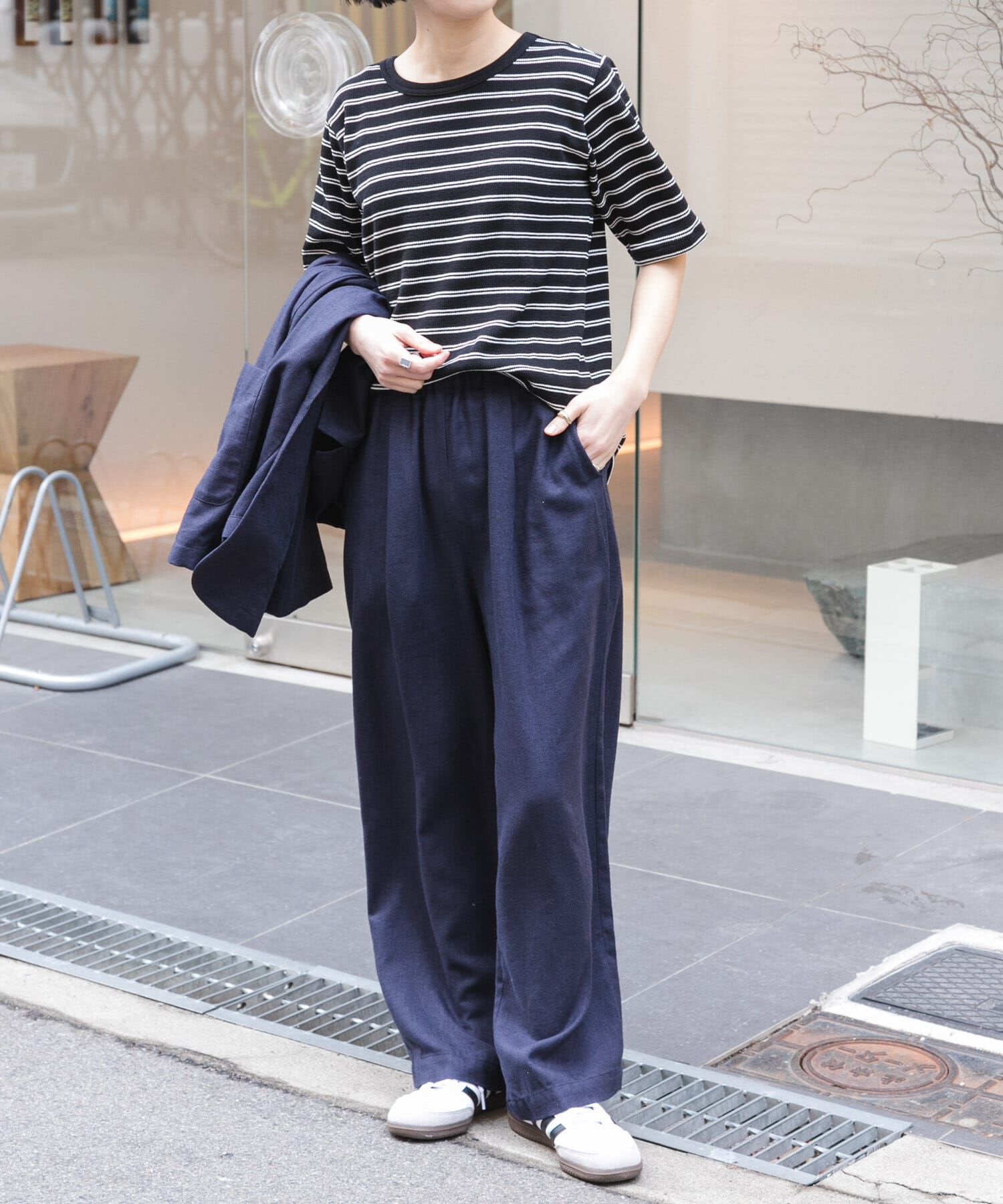 URBAN RESEARCH DOORS「FORK&SPOON　ワッフルジャガードTシャツ」|Tシャツ・カットソー|