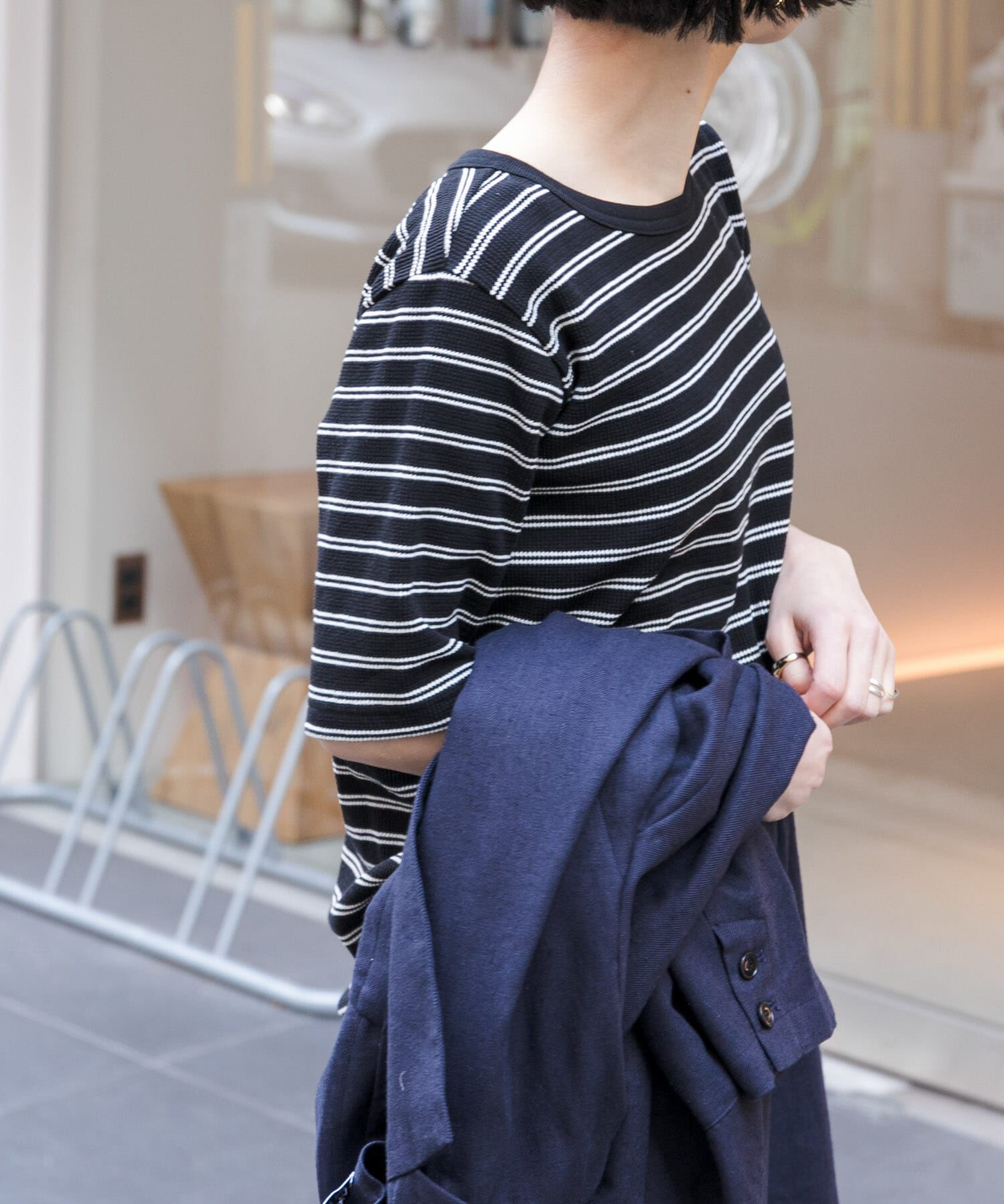 URBAN RESEARCH DOORS「FORK&SPOON　ワッフルジャガードTシャツ」|Tシャツ・カットソー|