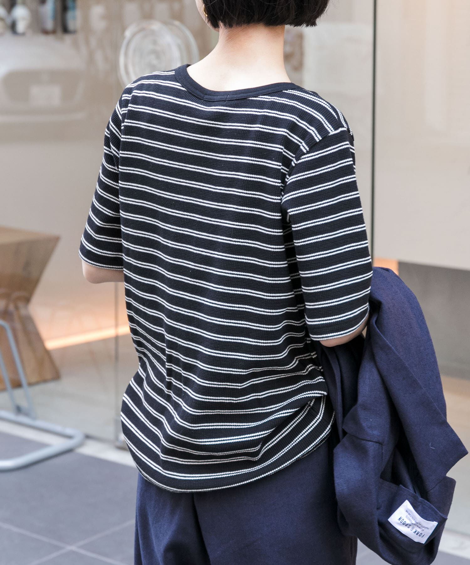 URBAN RESEARCH DOORS「FORK&SPOON　ワッフルジャガードTシャツ」|Tシャツ・カットソー|