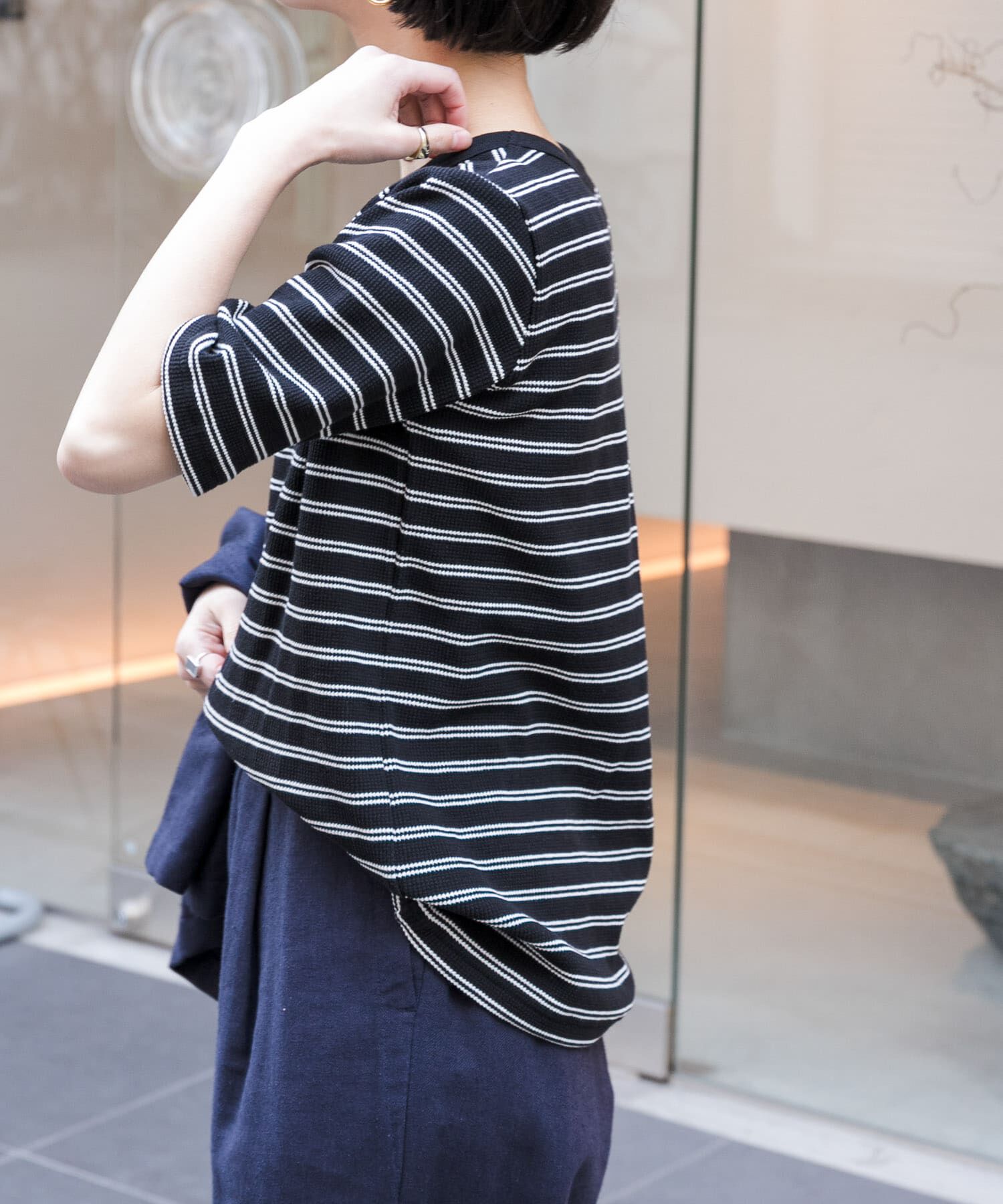 URBAN RESEARCH DOORS「FORK&SPOON　ワッフルジャガードTシャツ」|Tシャツ・カットソー|