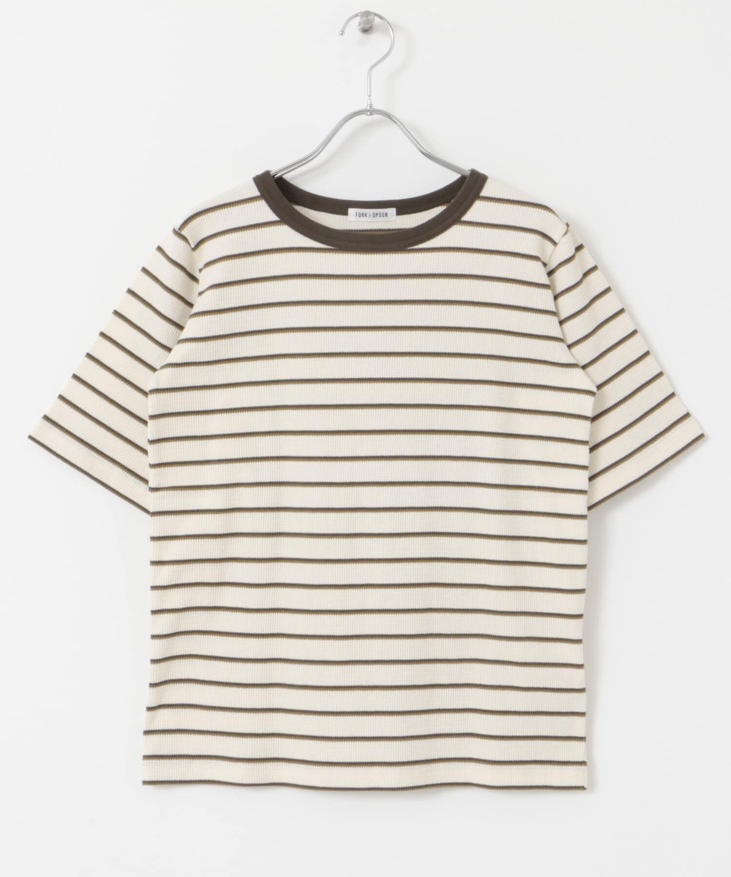 URBAN RESEARCH DOORS「FORK&SPOON　ワッフルジャガードTシャツ」|Tシャツ・カットソー|