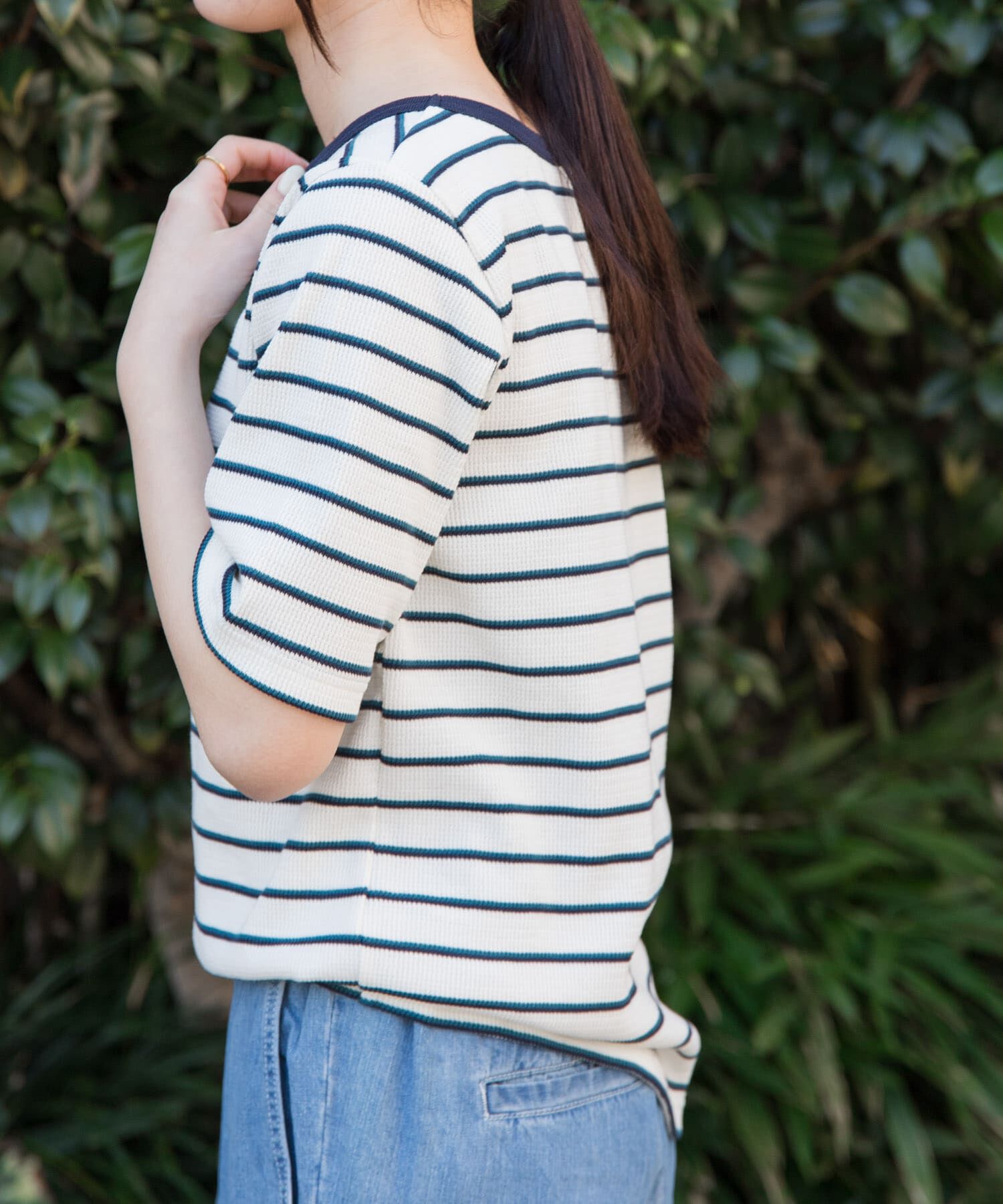 URBAN RESEARCH DOORS「FORK&SPOON　ワッフルジャガードTシャツ」|Tシャツ・カットソー|