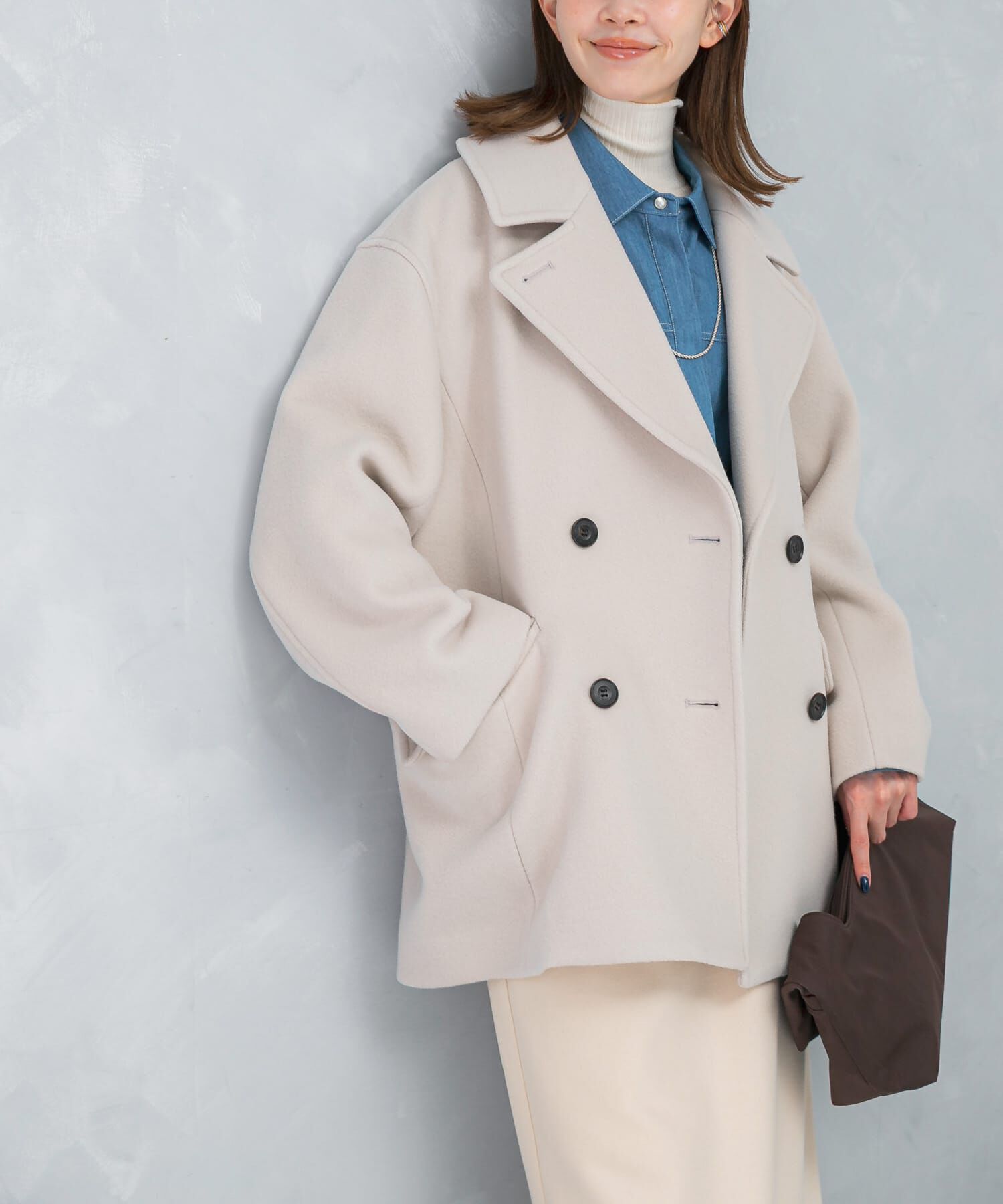 URBAN RESEARCH ROSSO「オーバーミドルPコート」|ピーコート|