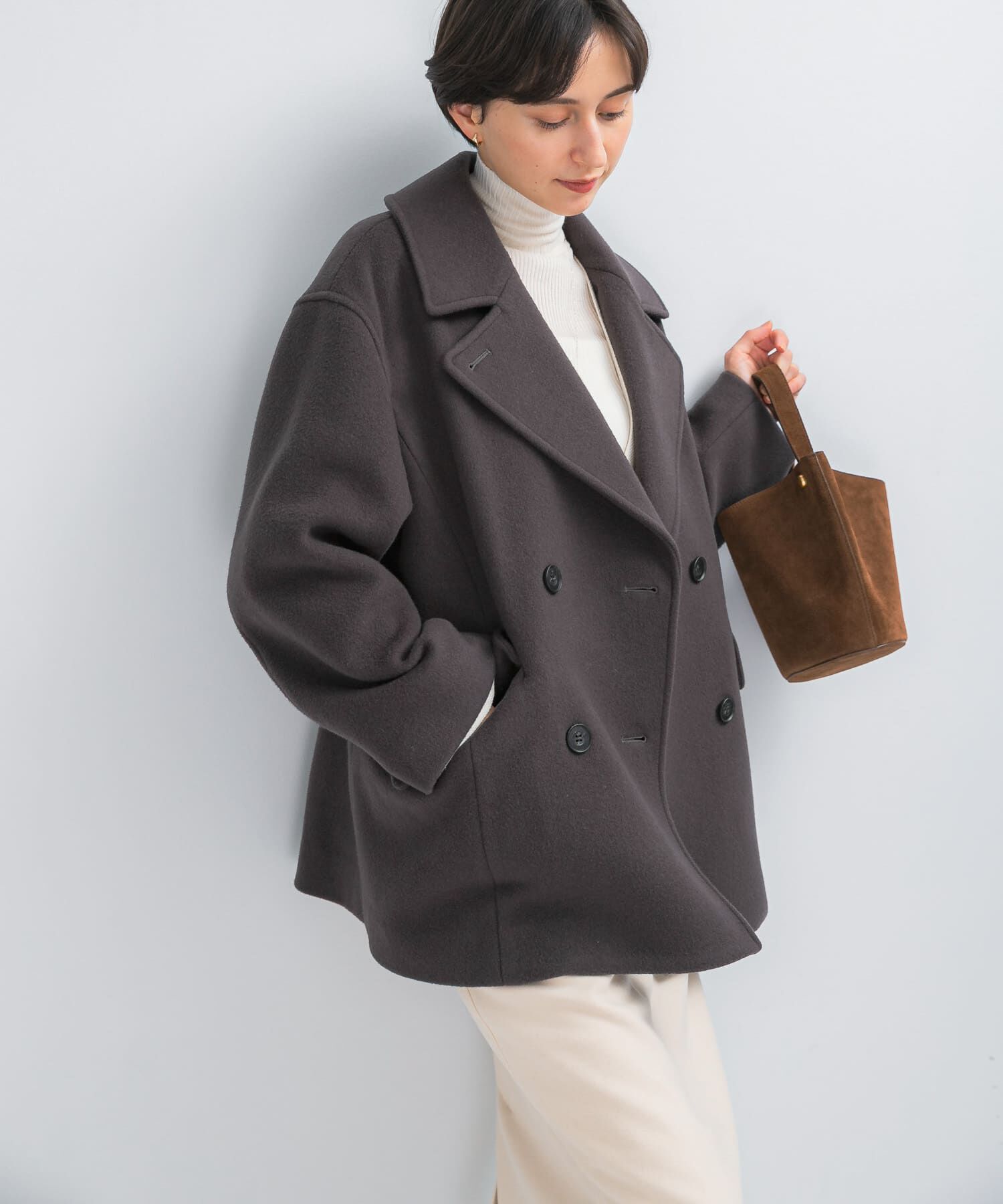 URBAN RESEARCH ROSSO「オーバーミドルPコート」|ピーコート|