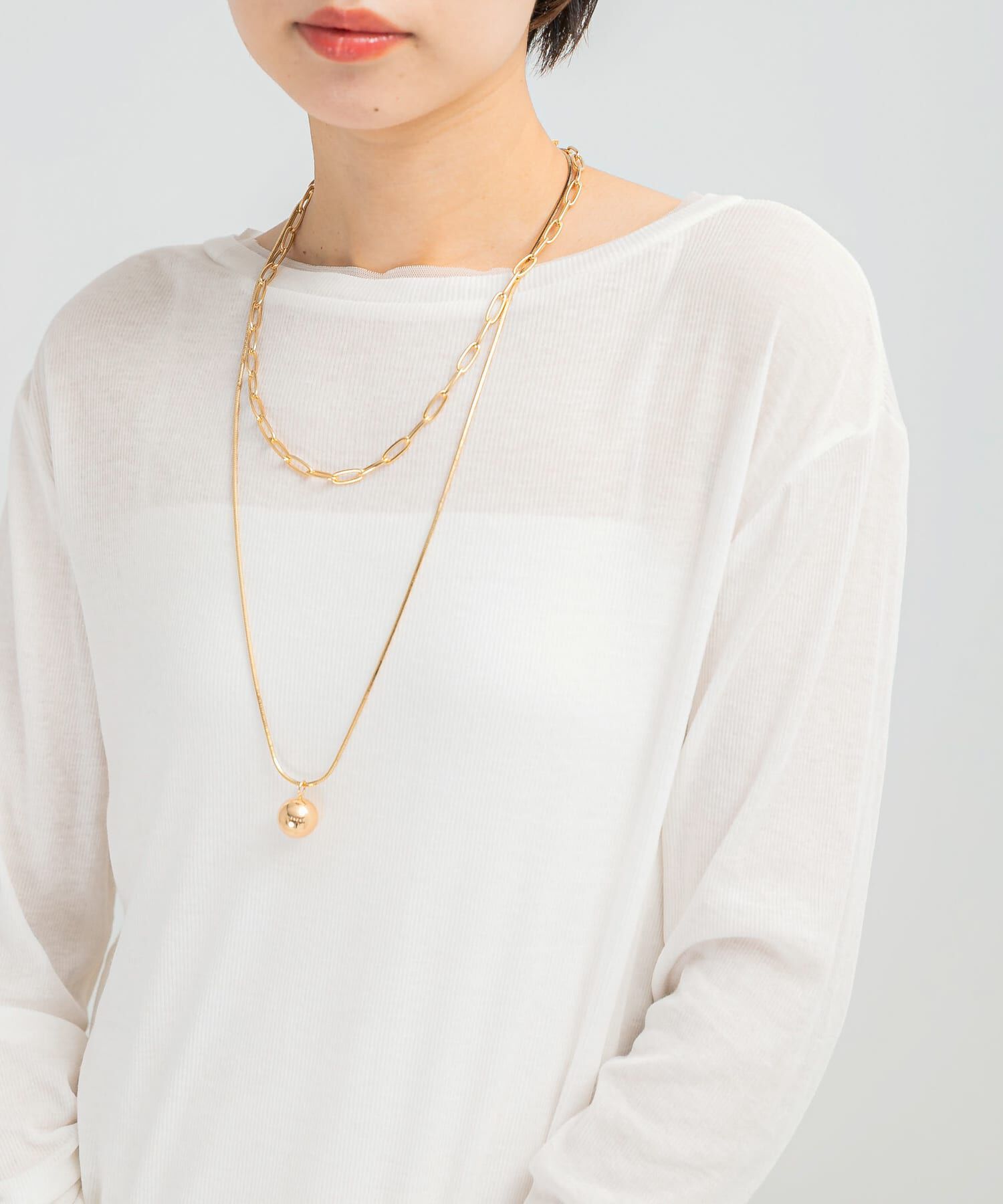 URBAN RESEARCH ROSSO「CHIGNON　オーバル&ボールTOPネックレス」|ネックレス|