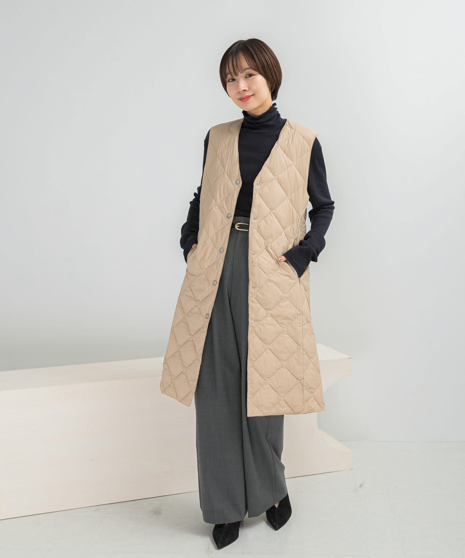 URBAN RESEARCH ROSSO「TAION　VNECK LONG DOWN GILET」|ダウンベスト・ベスト|