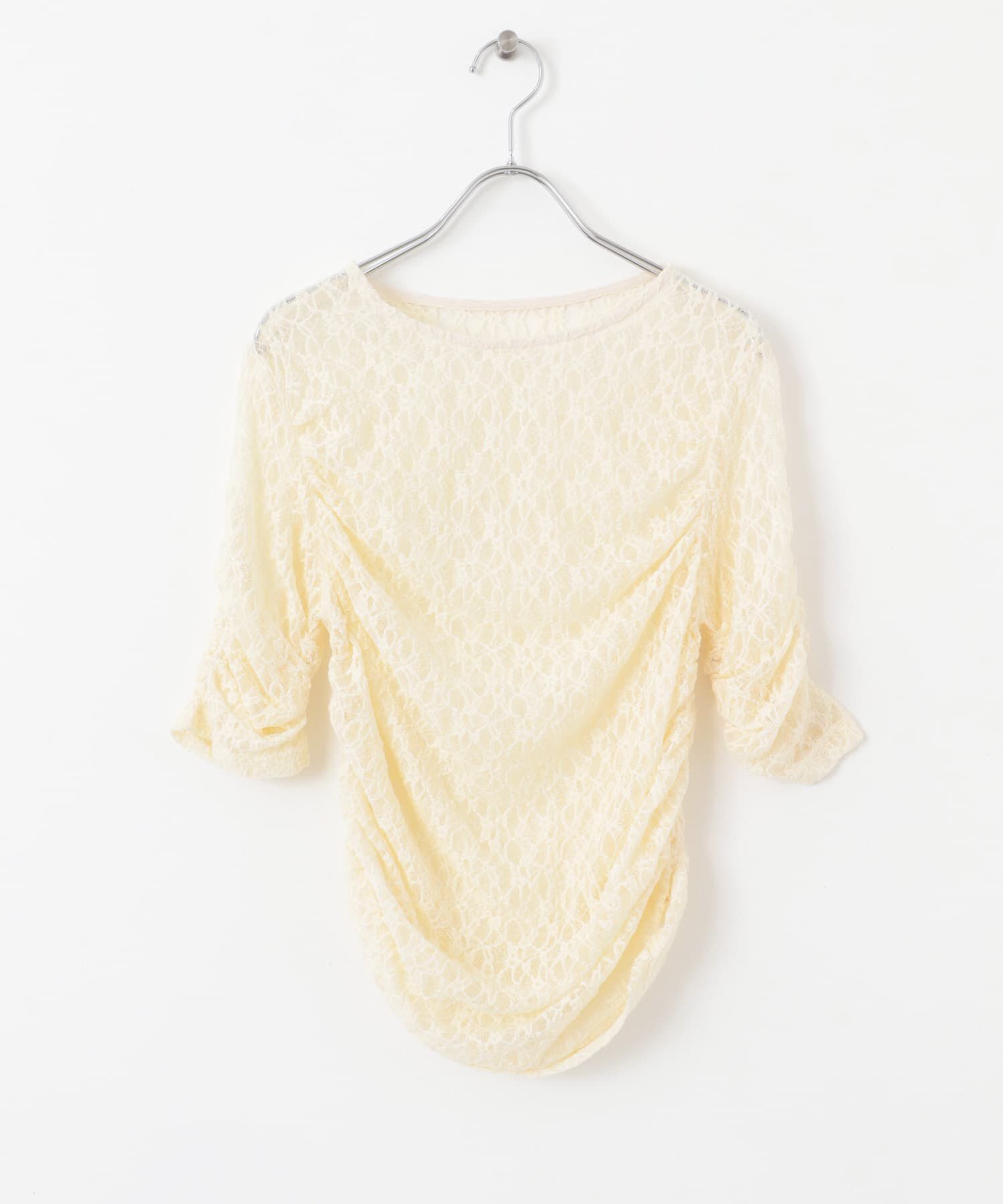  「ハーフスリーブドレープレースTEE」|Tシャツ・カットソー|