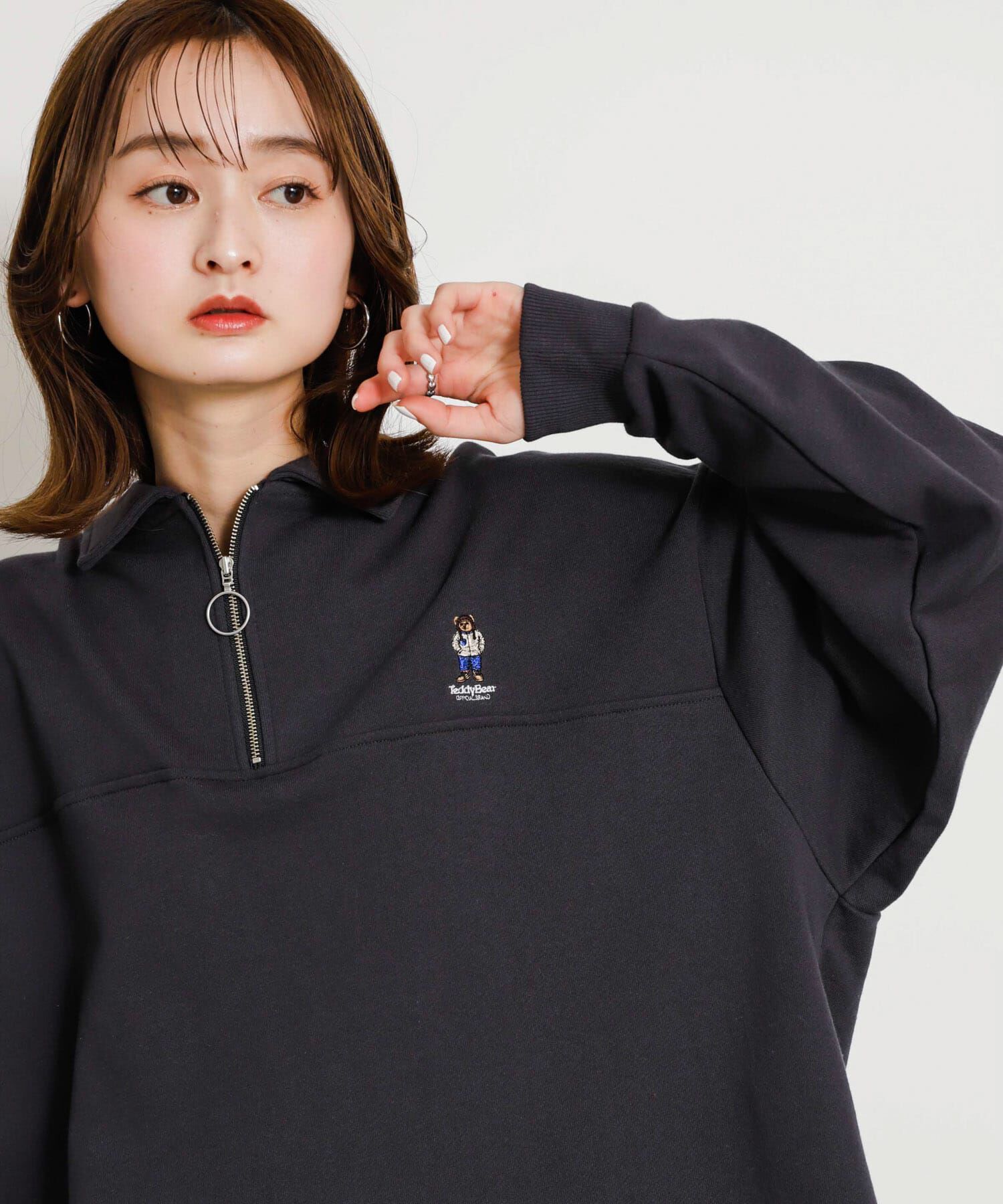 SENSE OF PLACE by URBAN RESEARCH「『別注』『ユニセックス』TeddyBear&times;SOP　テディベアハーフZIPスウェット」|スウェット・ジャージ|