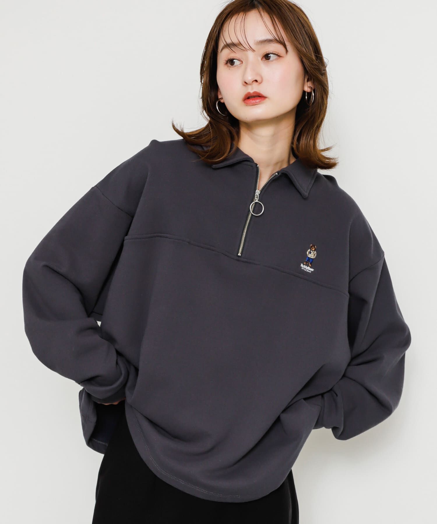 SENSE OF PLACE by URBAN RESEARCH「『別注』『ユニセックス』TeddyBear&times;SOP　テディベアハーフZIPスウェット」|スウェット・ジャージ|