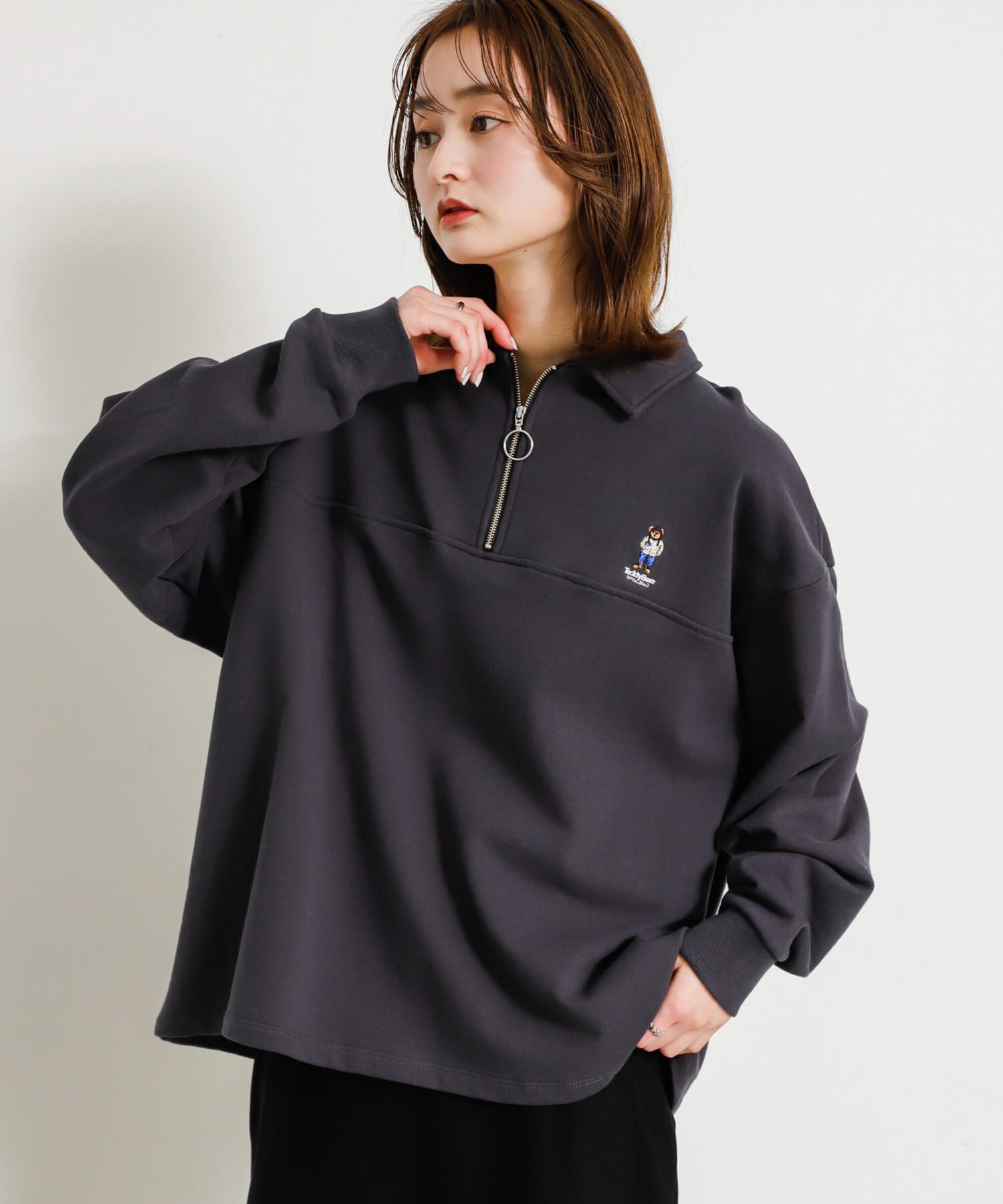 SENSE OF PLACE by URBAN RESEARCH「『別注』『ユニセックス』TeddyBear&times;SOP　テディベアハーフZIPスウェット」|スウェット・ジャージ|