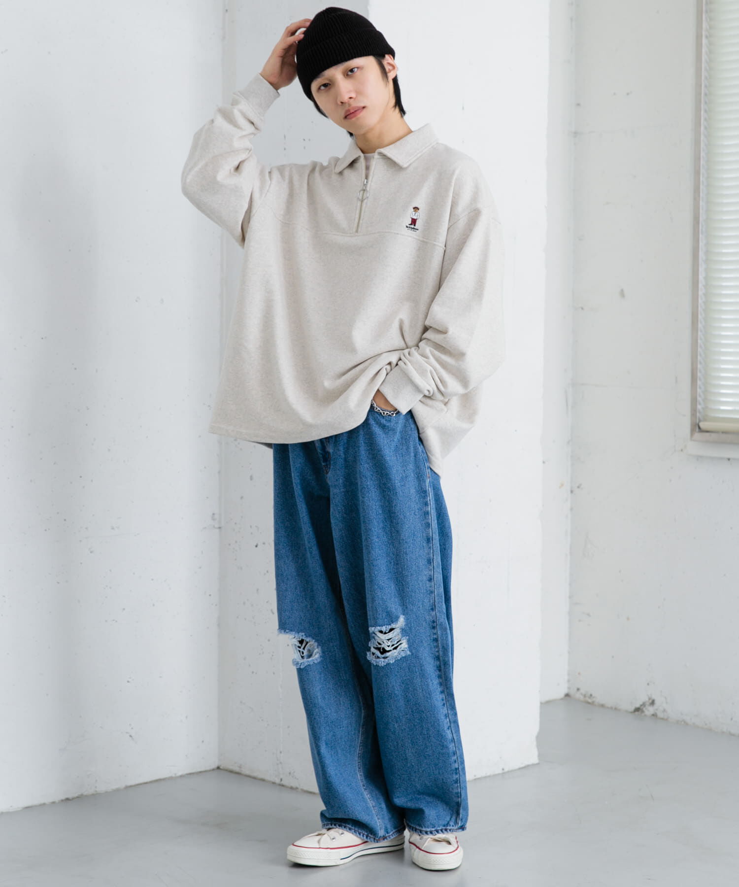 SENSE OF PLACE by URBAN RESEARCH「『別注』『ユニセックス』TeddyBear&times;SOP　テディベアハーフZIPスウェット」|スウェット・ジャージ|