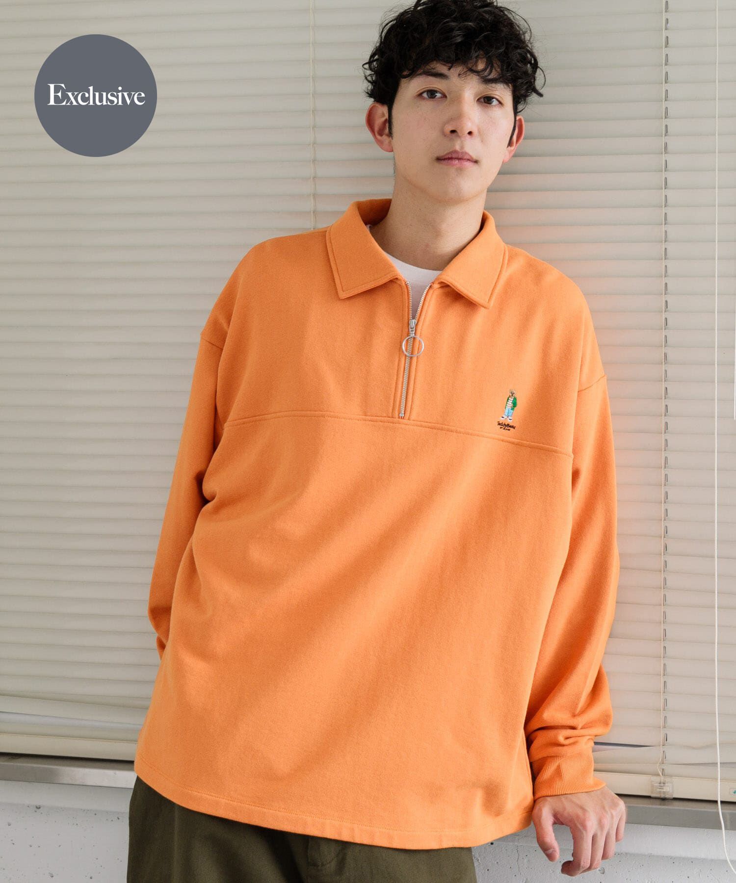 SENSE OF PLACE by URBAN RESEARCH「『別注』『ユニセックス』TeddyBear&times;SOP　テディベアハーフZIPスウェット」|スウェット・ジャージ|オレンジ