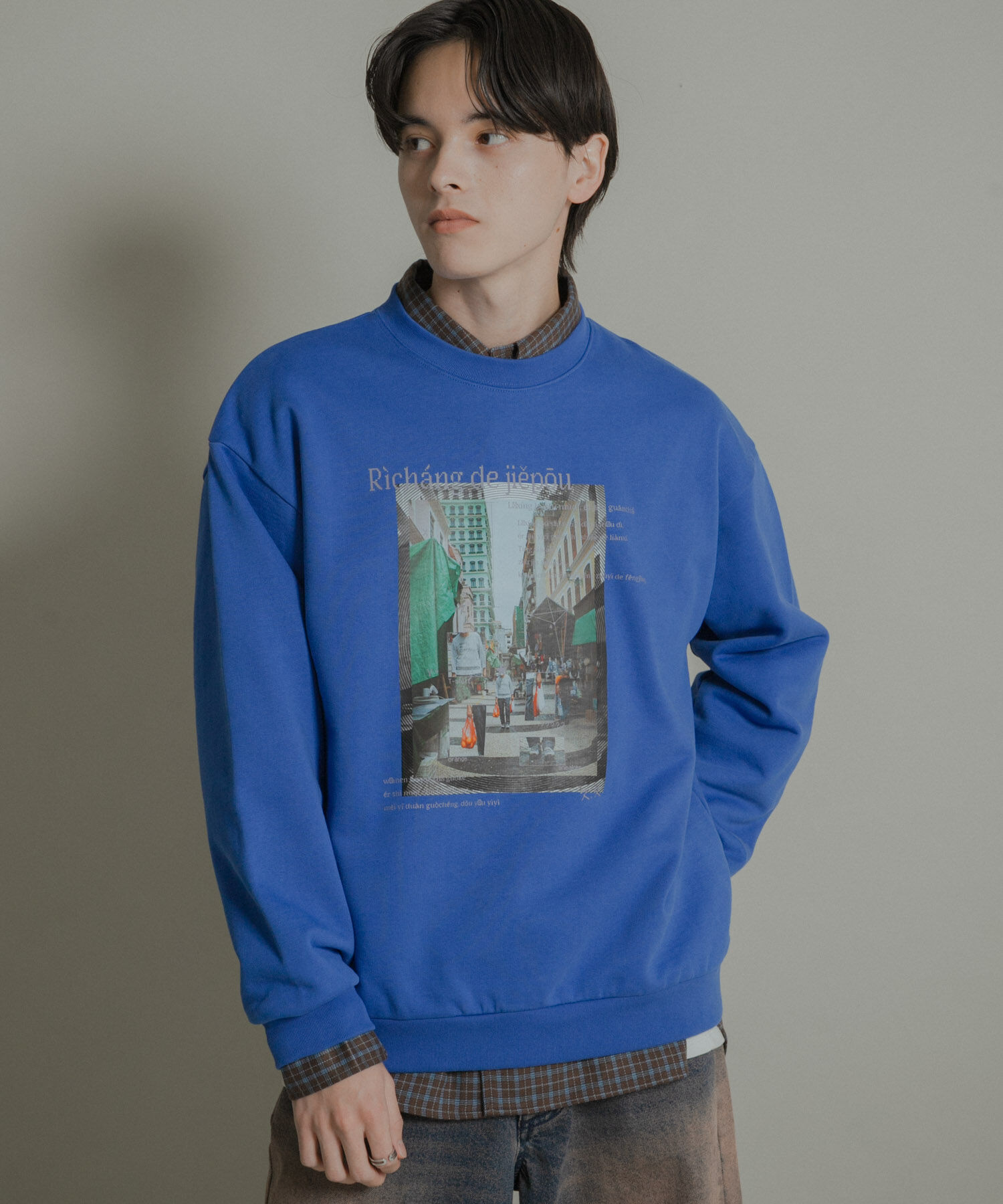 SENSE OF PLACE by URBAN RESEARCH「City graphic crew-neck Sweat」|スウェット・ジャージ|ブルー