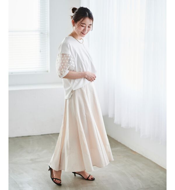 le.coeur blanc「《手洗い可能》TORRAZZO DONNAドット切替カットソー」|Tシャツ・カットソー|