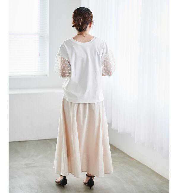 le.coeur blanc「《手洗い可能》TORRAZZO DONNAドット切替カットソー」|Tシャツ・カットソー|