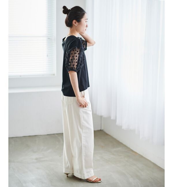 le.coeur blanc「《手洗い可能》TORRAZZO DONNAドット切替カットソー」|Tシャツ・カットソー|