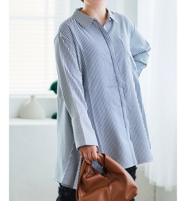  「《手洗い可能》TORRAZZO DONNAストライプAラインシャツ」|シャツ・ブラウス|
