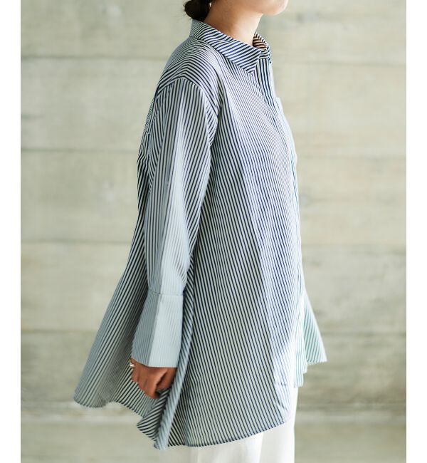  「《手洗い可能》TORRAZZO DONNAストライプAラインシャツ」|シャツ・ブラウス|