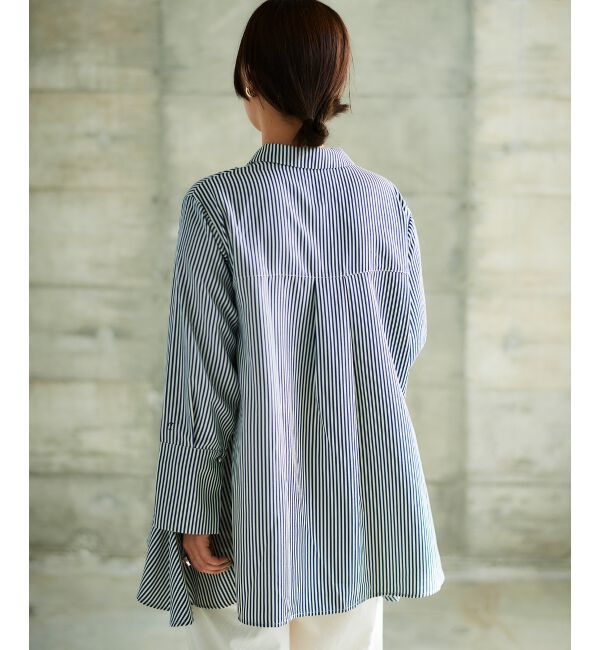  「《手洗い可能》TORRAZZO DONNAストライプAラインシャツ」|シャツ・ブラウス|