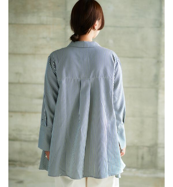  「《手洗い可能》TORRAZZO DONNAストライプAラインシャツ」|シャツ・ブラウス|