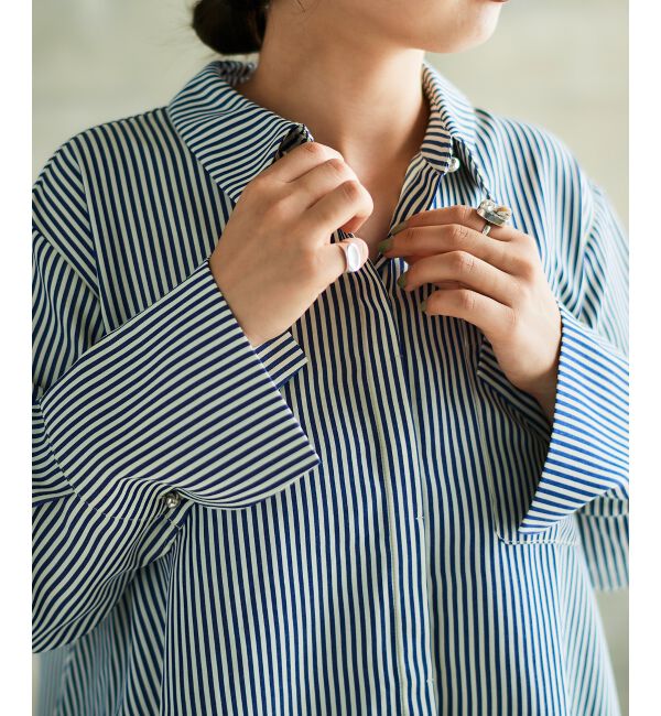  「《手洗い可能》TORRAZZO DONNAストライプAラインシャツ」|シャツ・ブラウス|