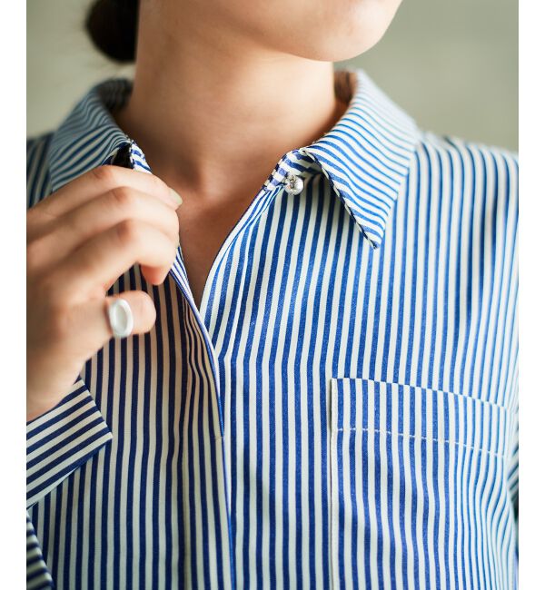  「《手洗い可能》TORRAZZO DONNAストライプAラインシャツ」|シャツ・ブラウス|
