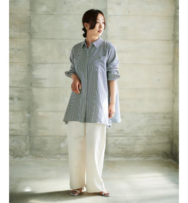  「《手洗い可能》TORRAZZO DONNAストライプAラインシャツ」|シャツ・ブラウス|