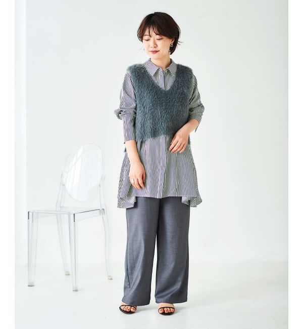  「《手洗い可能》TORRAZZO DONNAストライプAラインシャツ」|シャツ・ブラウス|