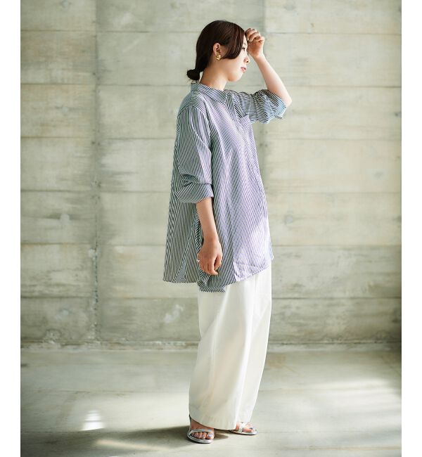  「《手洗い可能》TORRAZZO DONNAストライプAラインシャツ」|シャツ・ブラウス|