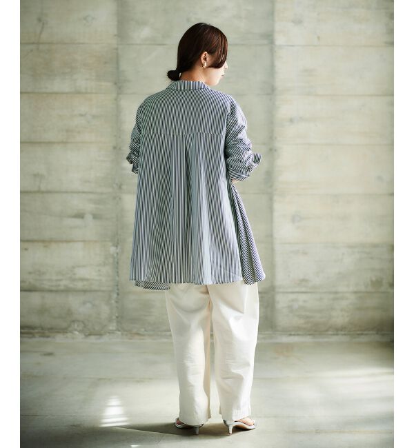  「《手洗い可能》TORRAZZO DONNAストライプAラインシャツ」|シャツ・ブラウス|