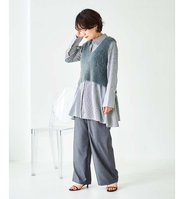  「《手洗い可能》TORRAZZO DONNAストライプAラインシャツ」|シャツ・ブラウス|