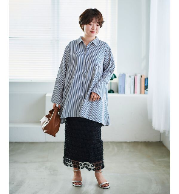  「《手洗い可能》TORRAZZO DONNAストライプAラインシャツ」|シャツ・ブラウス|