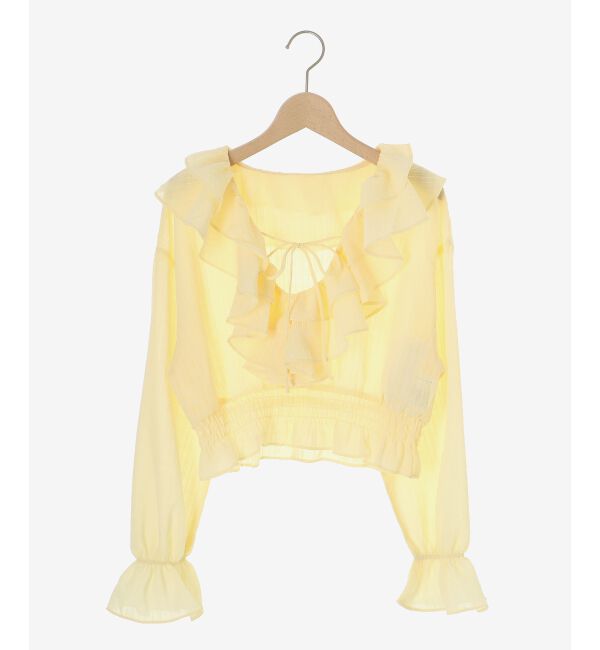  「フロントリボンシアーフリルブラウス」|シャツ・ブラウス|