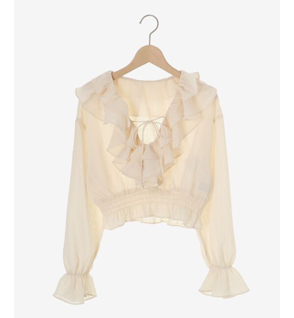  「フロントリボンシアーフリルブラウス」|シャツ・ブラウス|