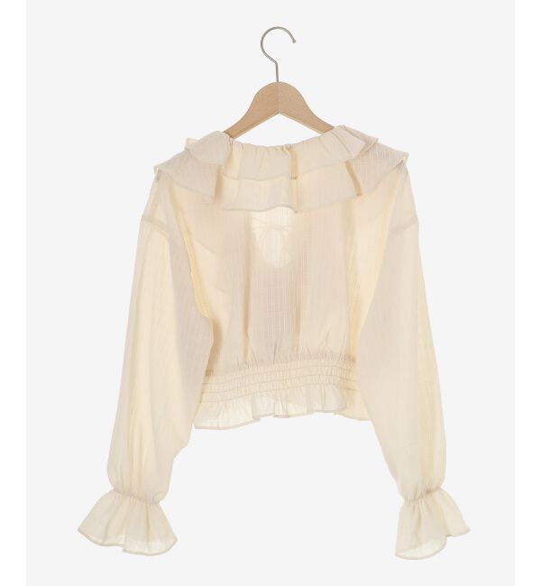  「フロントリボンシアーフリルブラウス」|シャツ・ブラウス|