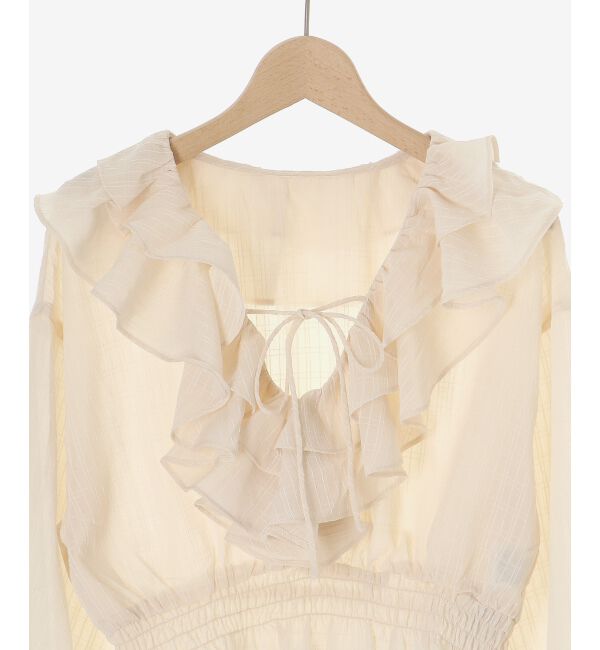  「フロントリボンシアーフリルブラウス」|シャツ・ブラウス|