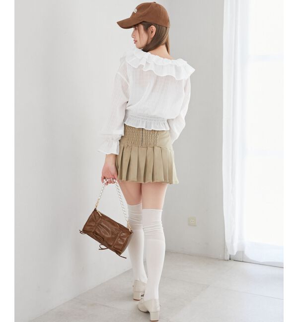  「フロントリボンシアーフリルブラウス」|シャツ・ブラウス|