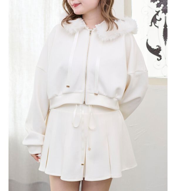  「プリーツラメミニスカパン」|スカート|アイボリー