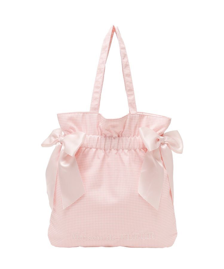 Maison de FLEUR「ギンガムダブルリボンギャザートートバッグ」|トートバッグ|