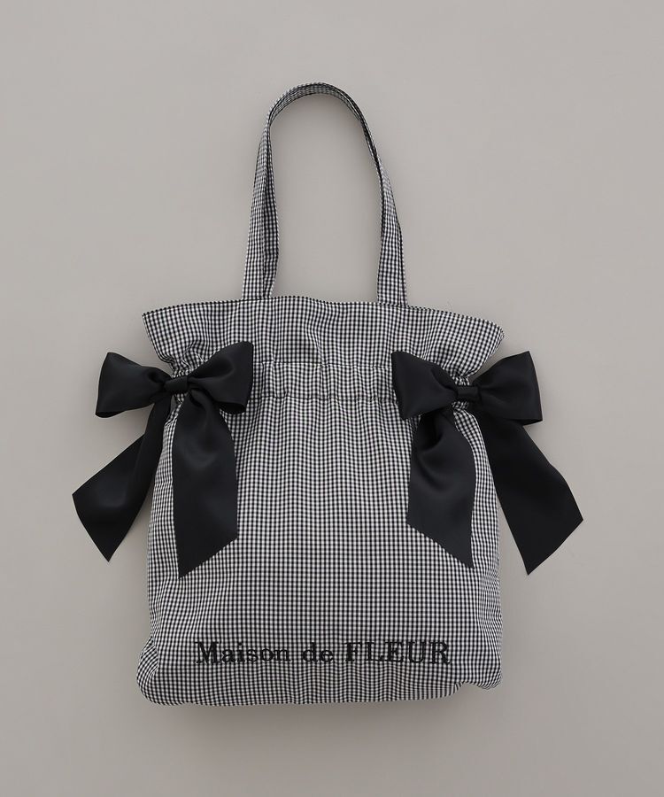 Maison de FLEUR「ギンガムダブルリボンギャザートートバッグ」|トートバッグ|