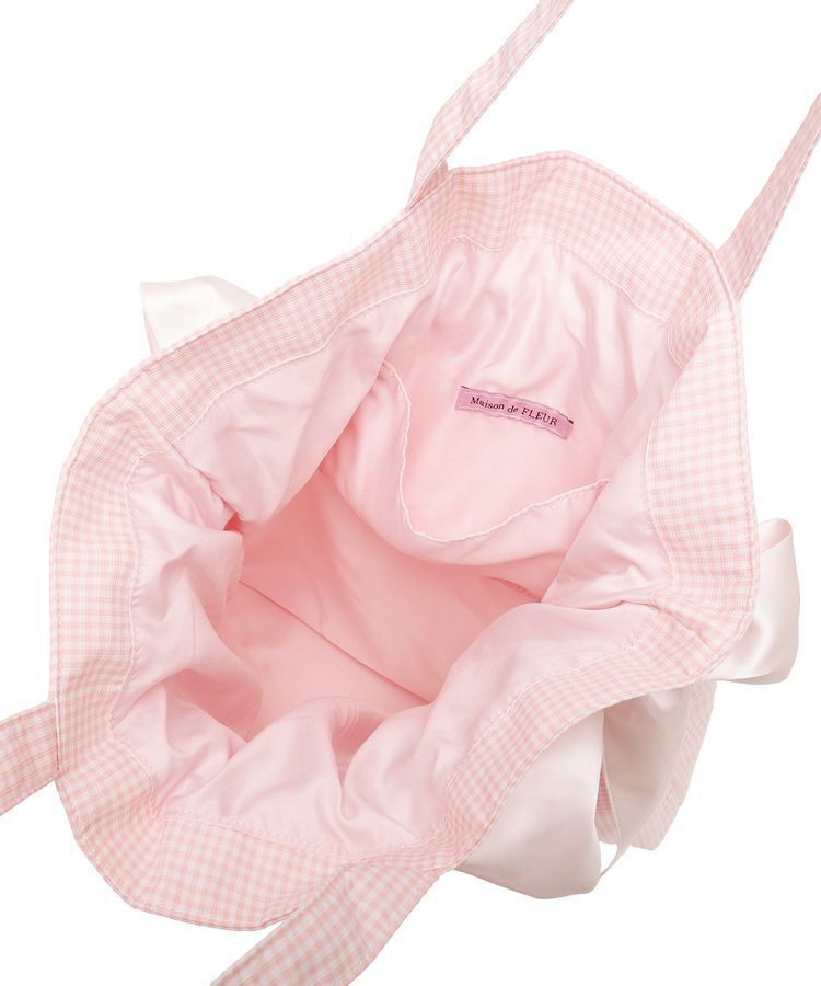 Maison de FLEUR「ギンガムダブルリボンギャザートートバッグ」|トートバッグ|