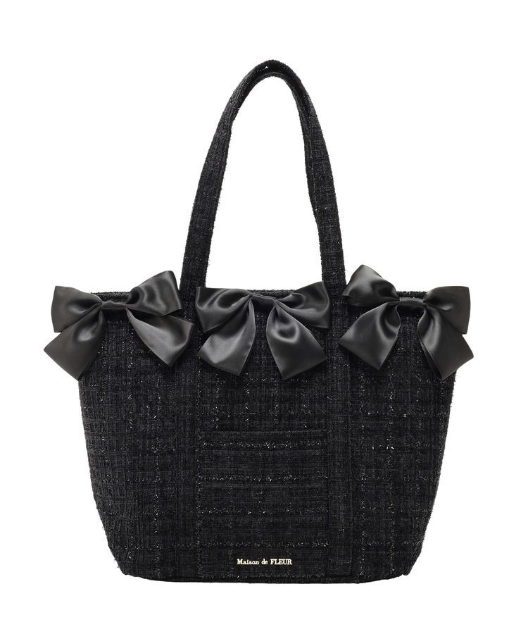 Maison de FLEUR「ツイードボリュームリボントートバッグ」|トートバッグ|